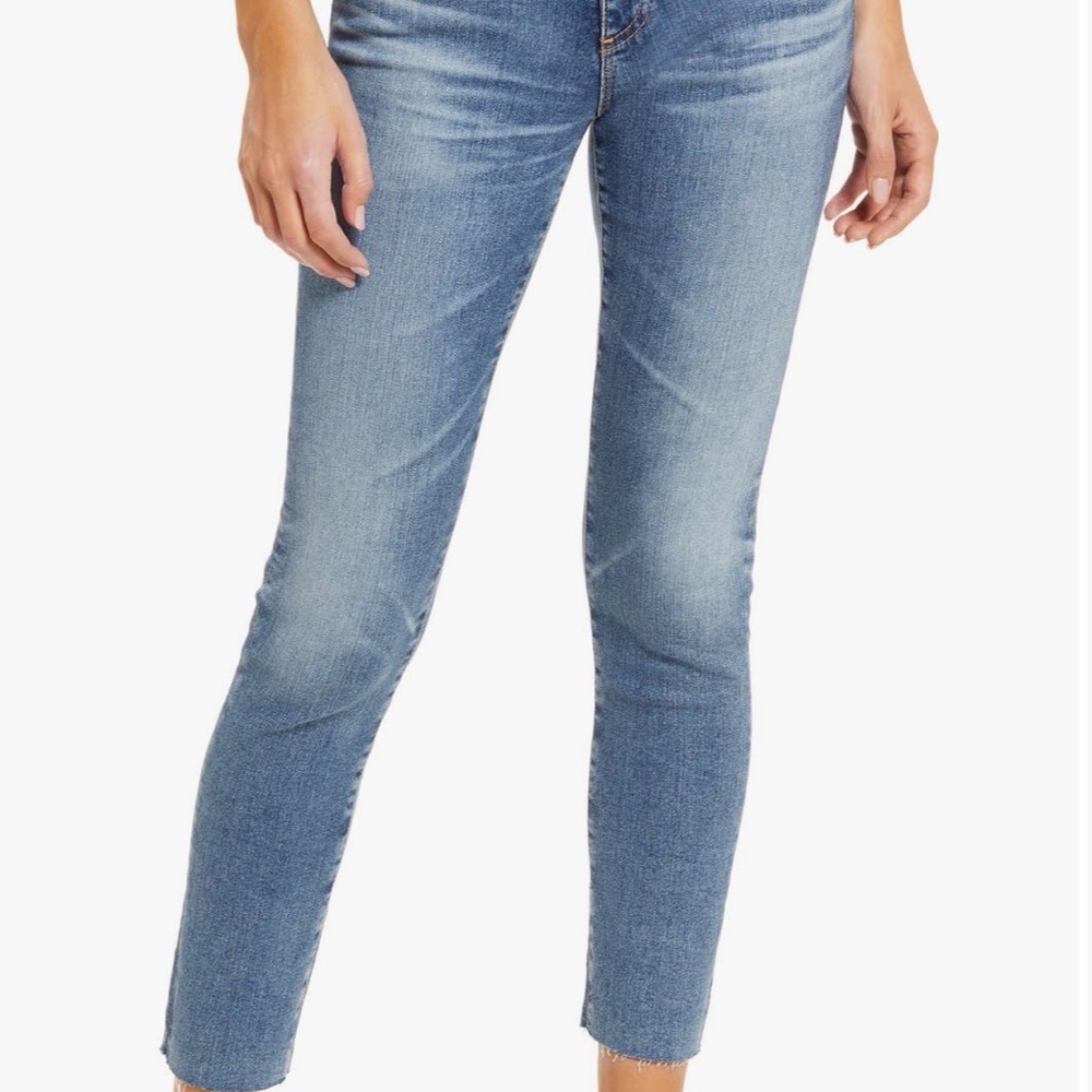 Ag Adriano Goldschmied Light Wash Cropped Skinny Jeans